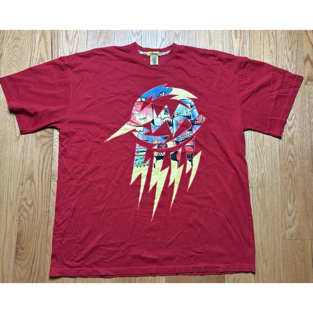 Y2K Vintage Miskeen T-shirt Men's 2XL RARE Streetwear Graphic Hiphop AOP Flocked
